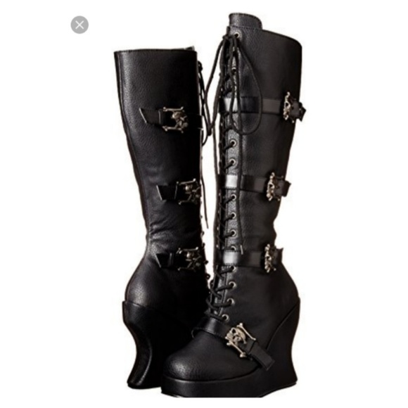 demonia skull boots